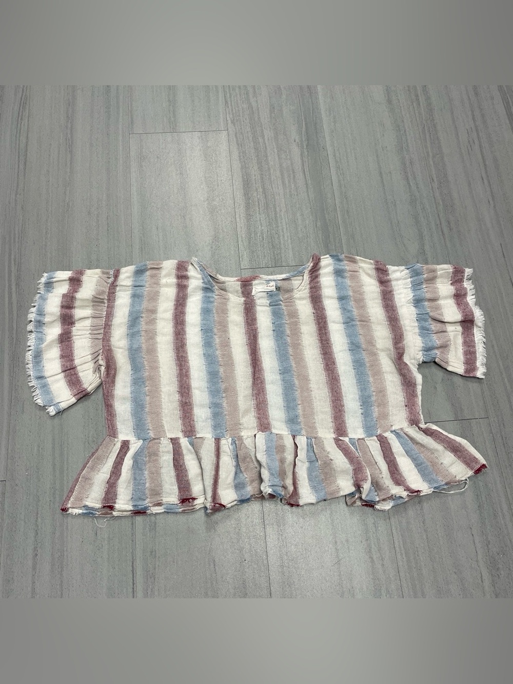 Mustard Seed Striped Knit Top in Blue, Mauve, Cream